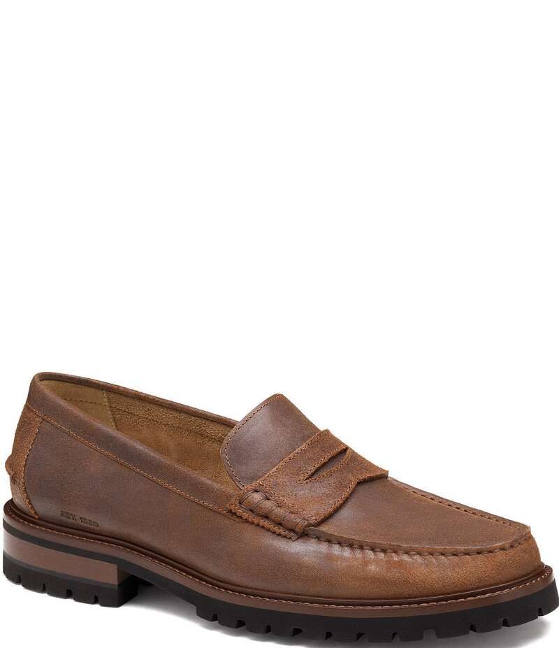 ジョンストンアンドマーフィー メンズ シューズ スリッポン・ローファー レザー ローファー Johnston Murphy Mens Collier Leather Penny Loafers Bro