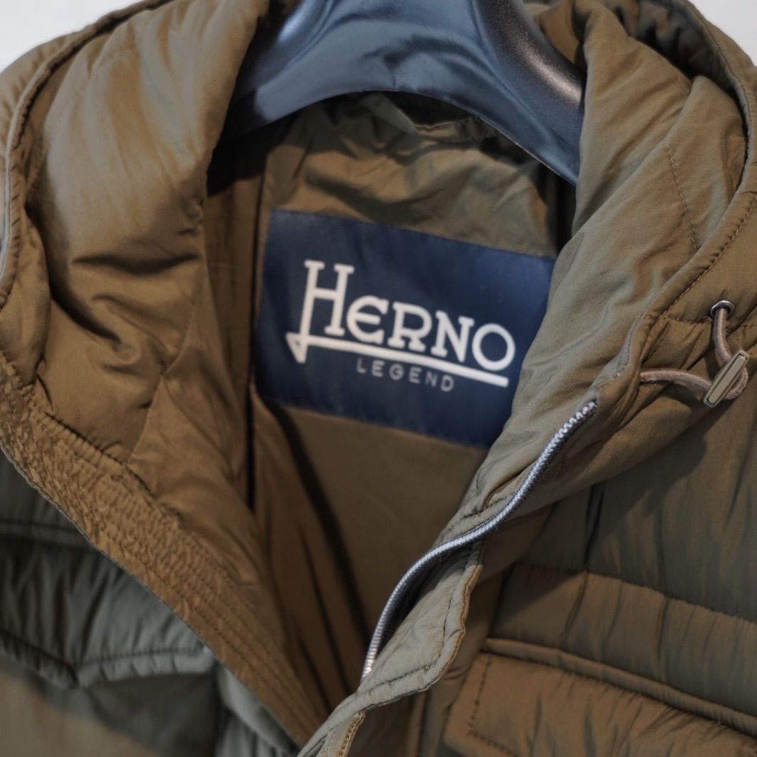 HERNO LEGEND N-3B型ダウンジャケット ミドル丈 フード付き ミリタリー 