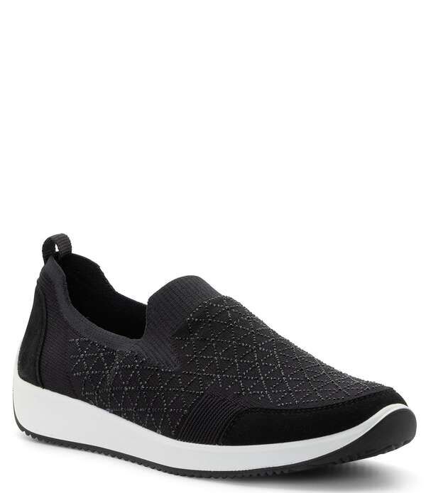 アラ レディース シューズ スニーカー レース ニット ara Lisbon Lace Rhinestonembellished Stretch Knit Sneakers Black ブラック