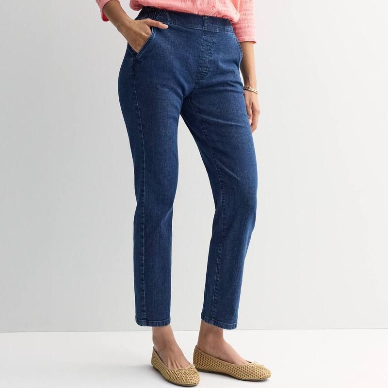 クロフト＆バロー レディース ボトムス デニムパンツ ストレート Womens Croft Barrow Straight Leg Denim PullOn Pants Dark Wash デニム