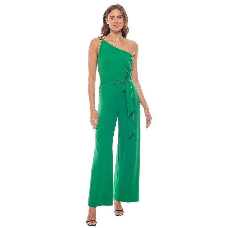 マリナ レディース トップス ワンピース ワンショルダー ジャンプスーツ Womens Marina OneShoulder Chain Jumpsuit Kelly Green グリーン