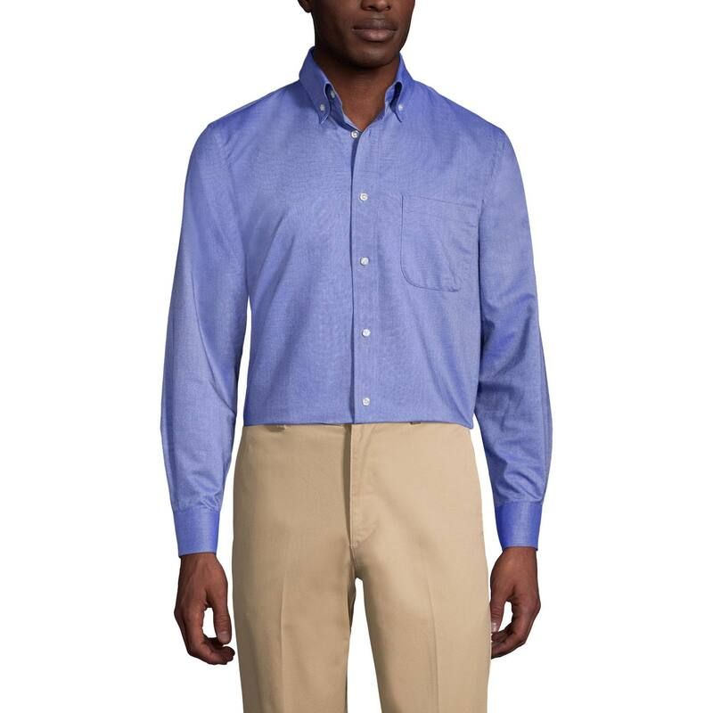 ランズエンド メンズ トップス Tシャツ オックスフォード トール Mens Tallands End School Uniform Long Sleeve Solid Oxfordresshirt