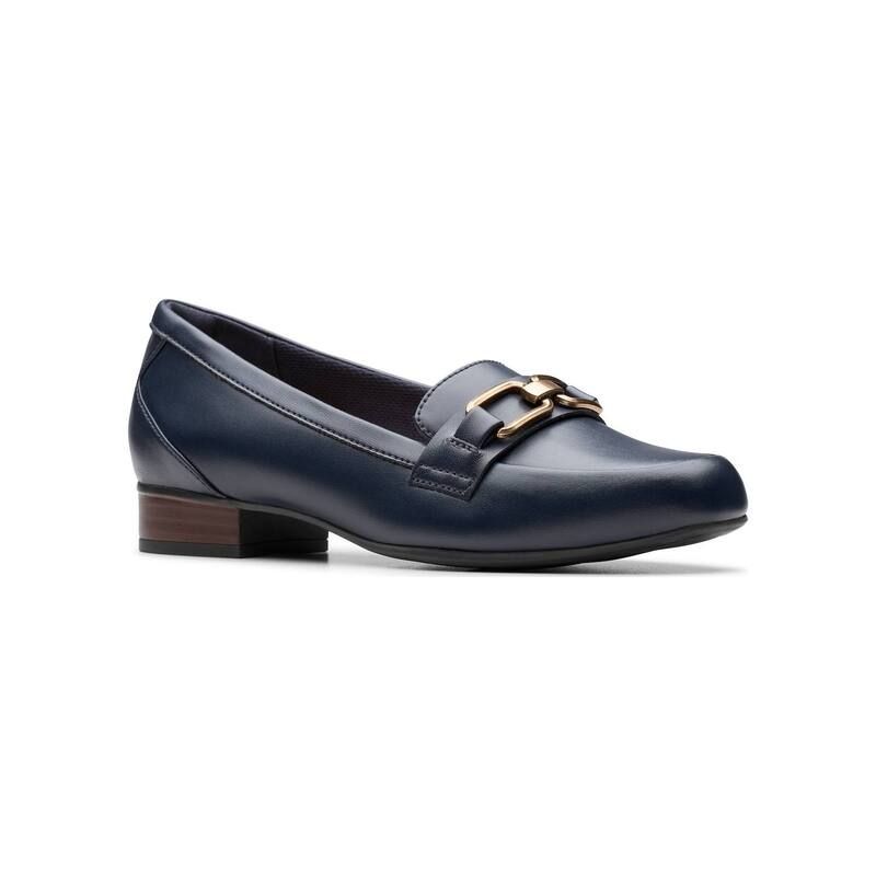 クラークス レディース シューズ スリッポン・ローファー レザー Clarks Juliet Echo Womens Leather SlipOn Loafers Navy Leather ネイビー