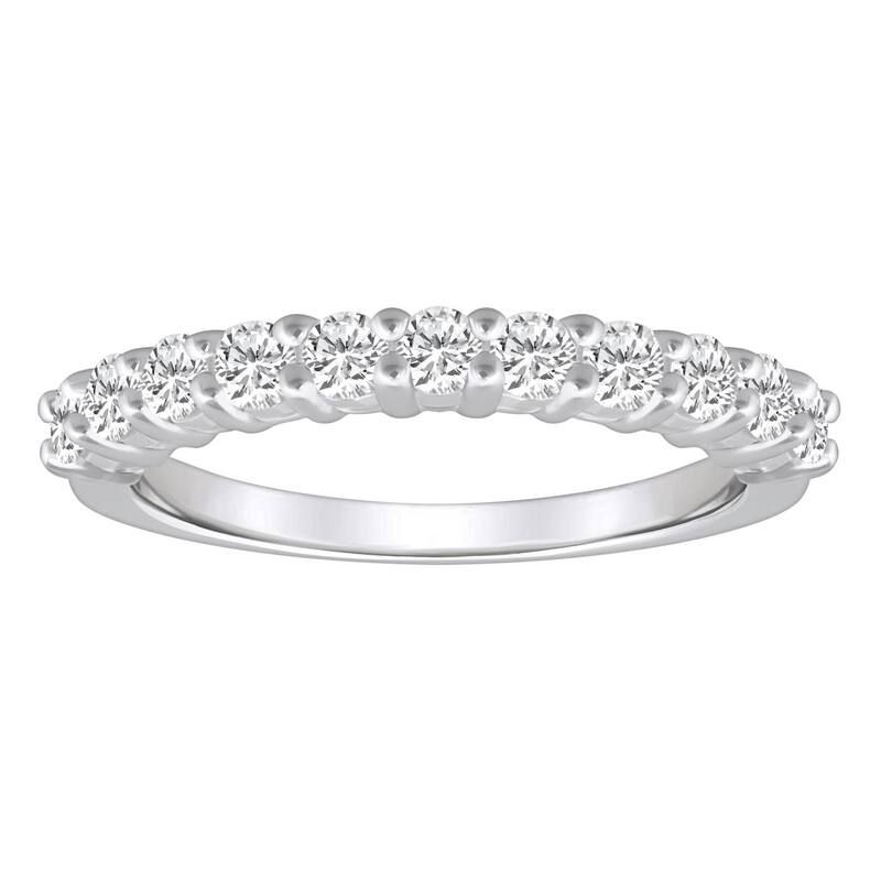 Alyson Layne レディース アクセサリー リング Alyson Layne 14k Gold 34 CaratW Diamond 11Stone Wedding Band White ホワイ