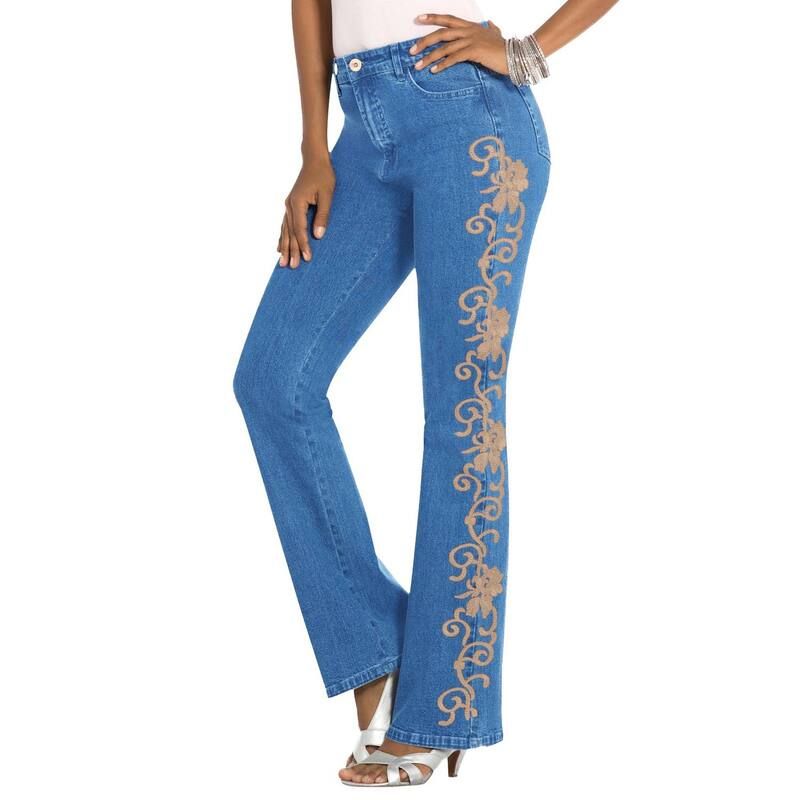 ロアマンズ レディース ボトムス デニムパンツ プラスサイズ Roamans Womens Plusize Whitney Jean With Invisible Stretch New Khaki