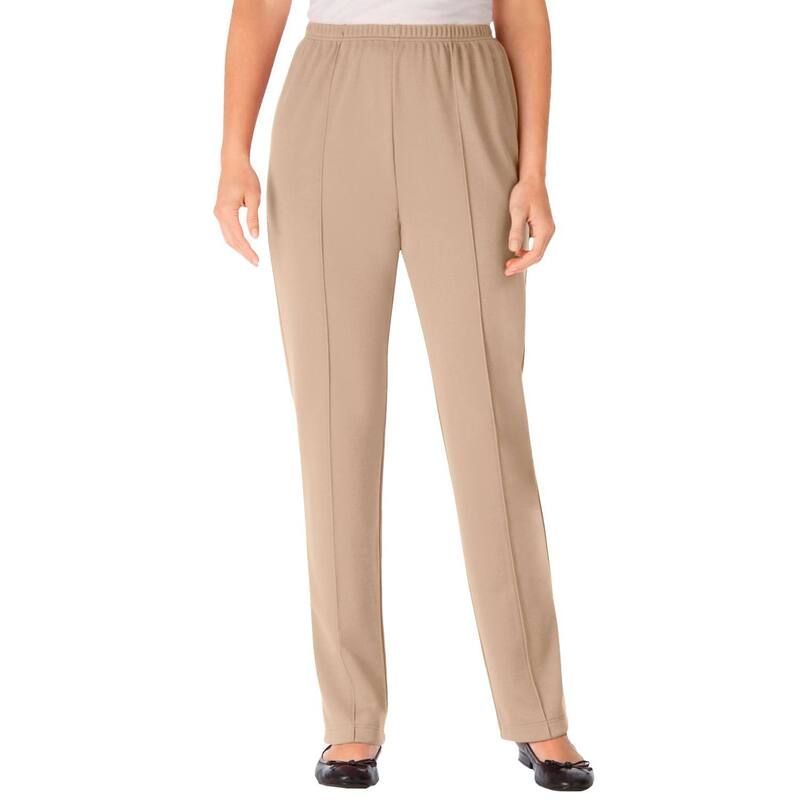 ウーマン ウィズイン レディース ボトムス カジュアルパンツ プラスサイズ ニット Woman Within Plusize Knit HassleFree PullOn ElasticWaist P