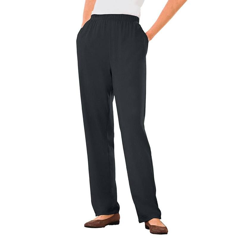 ウーマン ウィズイン レディース ボトムス カジュアルパンツ プラスサイズ ニット Woman Within Plusize 7Day Knit StraightLeg PullOn Pants He
