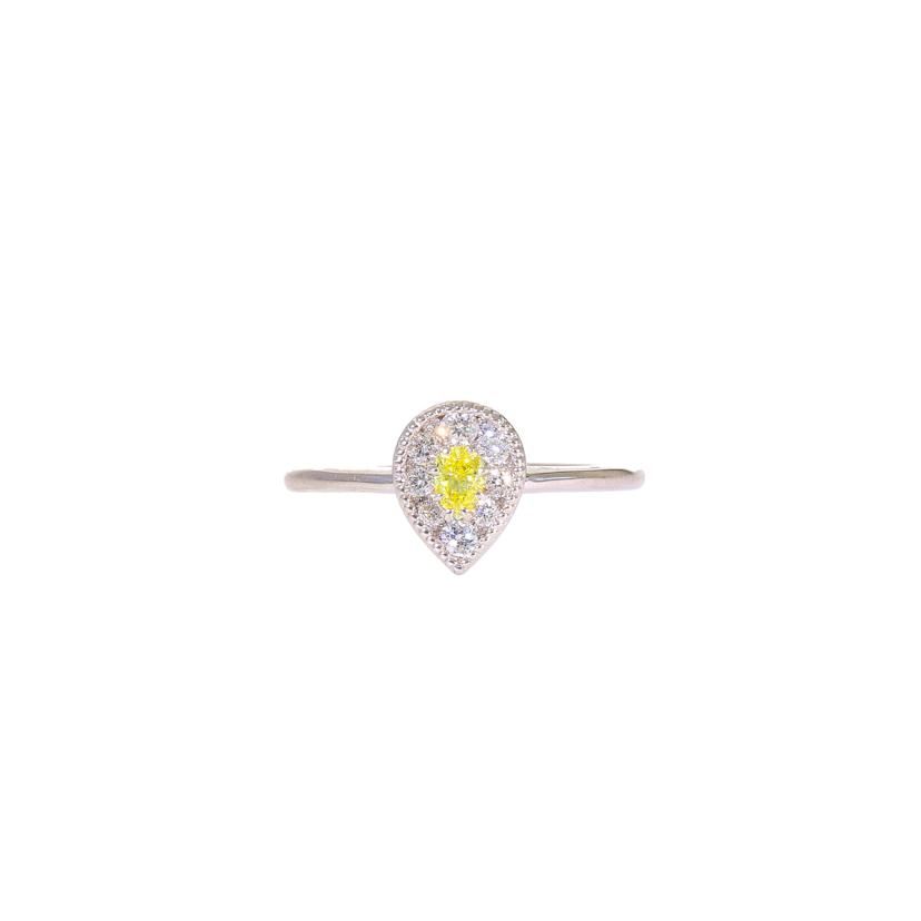 Pt959イエローダイヤリング0.141/0.18ct Aランク 59