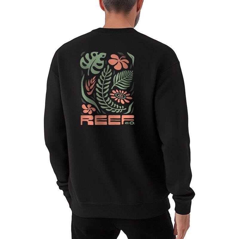 リーフ メンズ トップス Tシャツ スウェット フリース Mens REEFlora Crew Fleece Sweatshirt Black Green ブラック