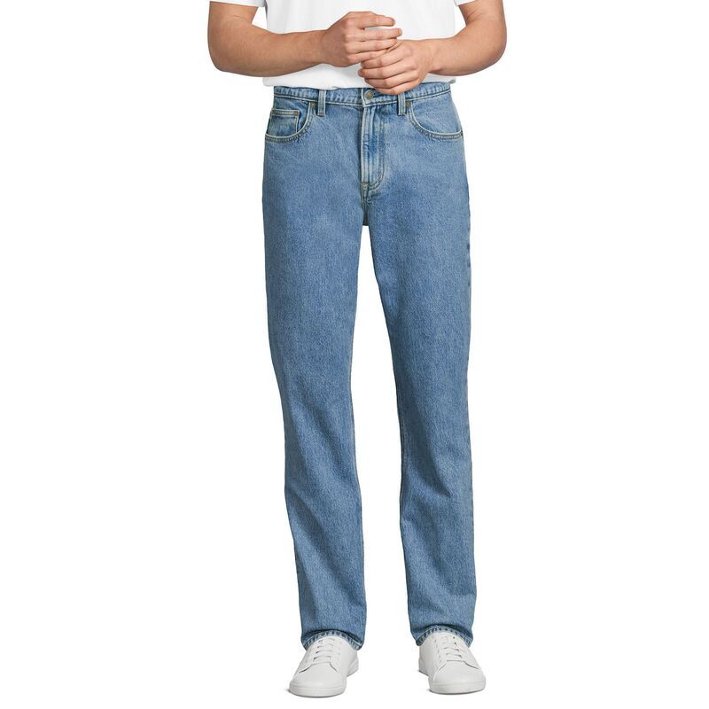ランズエンド メンズ ボトムス デニムパンツ ジーンズ Mens Lands End Stretch Athletic Fit Jeans Medium Stonewash