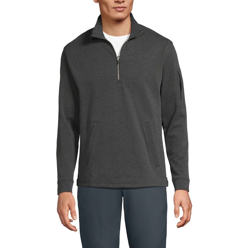 ランズエンド メンズ アウター ニット・セーター ハーフジップ トール Big Tallands End Active Performance Quarter Zip Sweater Dk Charc