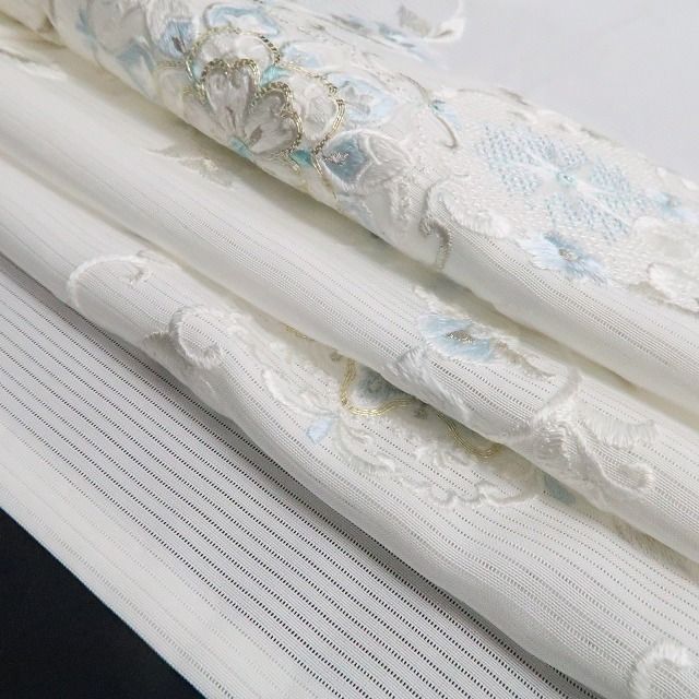 新品・夏訪問着】絽 総刺繍 唐花 夏着物 正絹 仕付け糸付 トールサイズ 