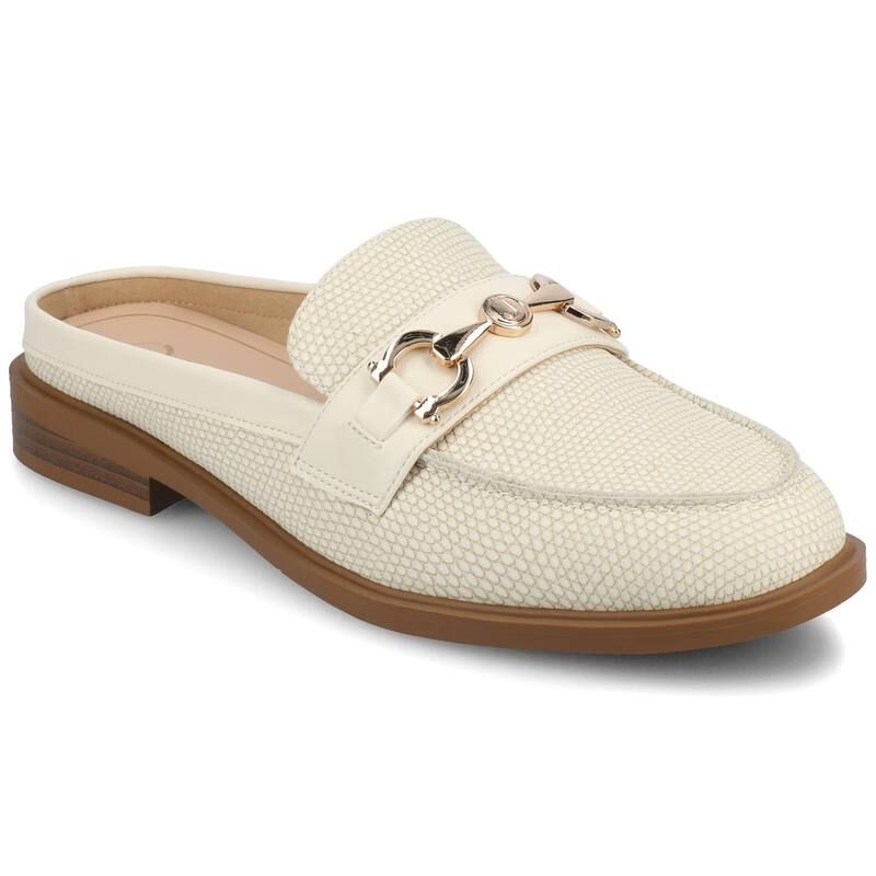 ジャーニー レディース シューズ サンダル ローファー Journee Rayla WomenslipOn Loafers With Bit Detail Bone Lizard 15,606円