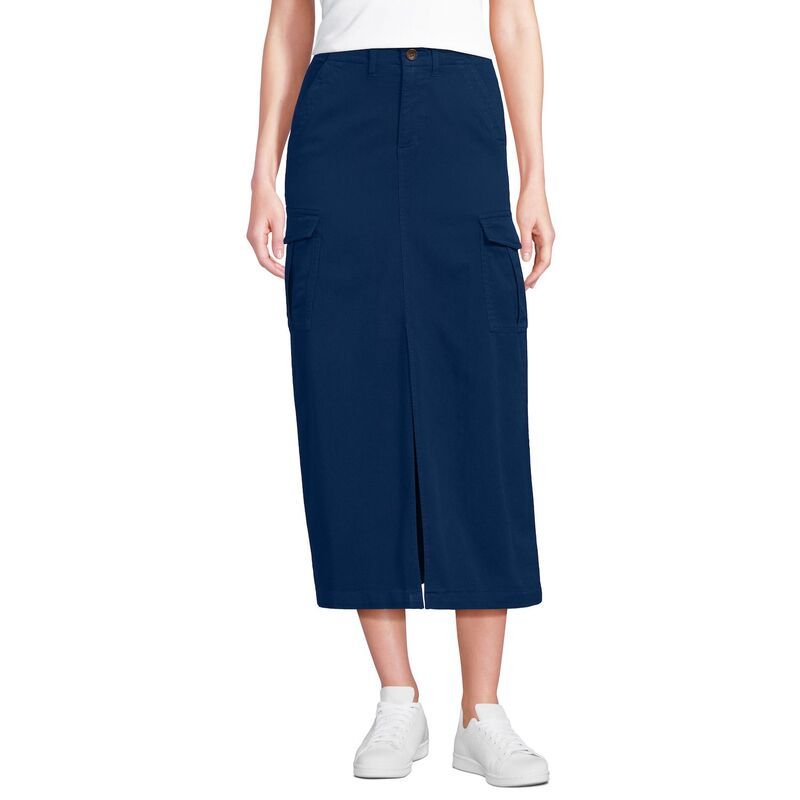 ランズエンド レディース ボトムスカート マキシ Womens Lands End Cool Fade Cargo Maxi Skirt Deep Sea Navy ネイビー