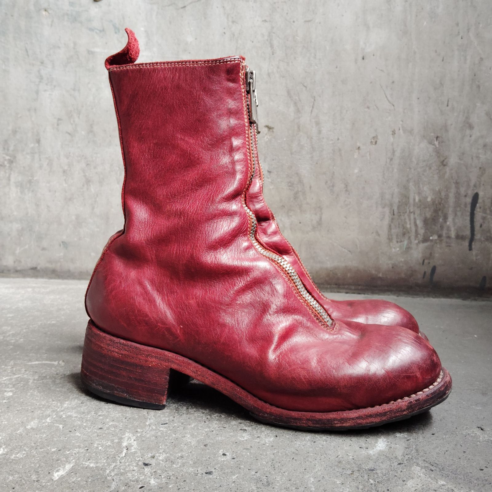 GUIDI PL2 ソフトホースフルグレイン フロントジップ　36 GUIDI PL2 HORSE FULL GRAIN FRONT ZIP BOOTS 36 グイディ ホースフル