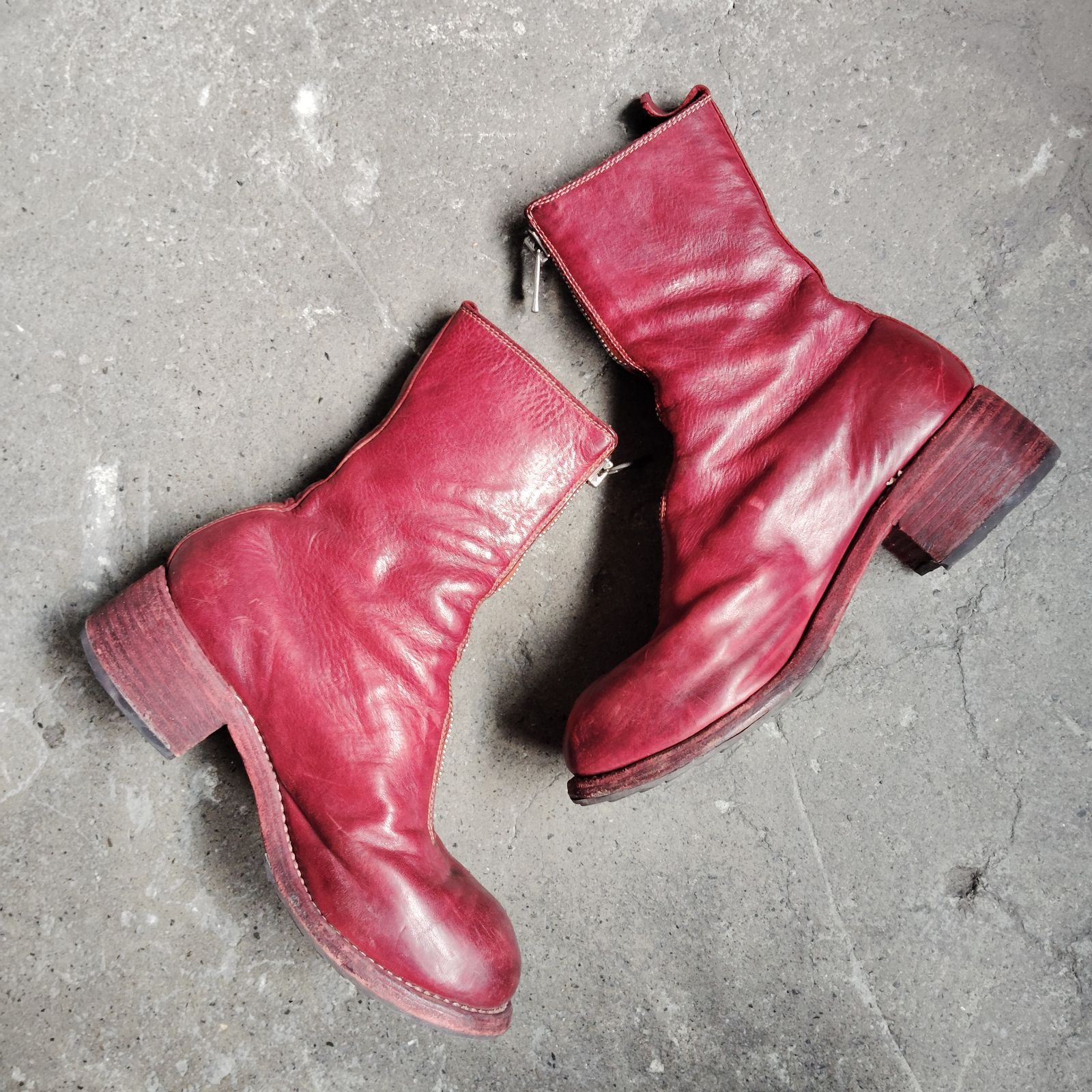 GUIDI PL2 HORSE FULL GRAIN FRONT ZIP BOOTS 36 グイディ ホースフル