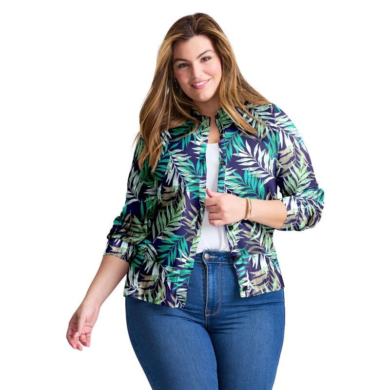 アベニュー レディース アウター ニット・セーター プラスサイズ カーディガン Avenue Womens Plusize Signature Fine Gauge Cardigan Aqua Tro
