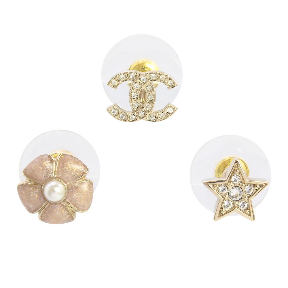 シャネル ABG901 ココマーク スター 星 フラワーモチーフ 3点セット ゴールド ピアス 箱付 CHANEL（新品・未使用品）