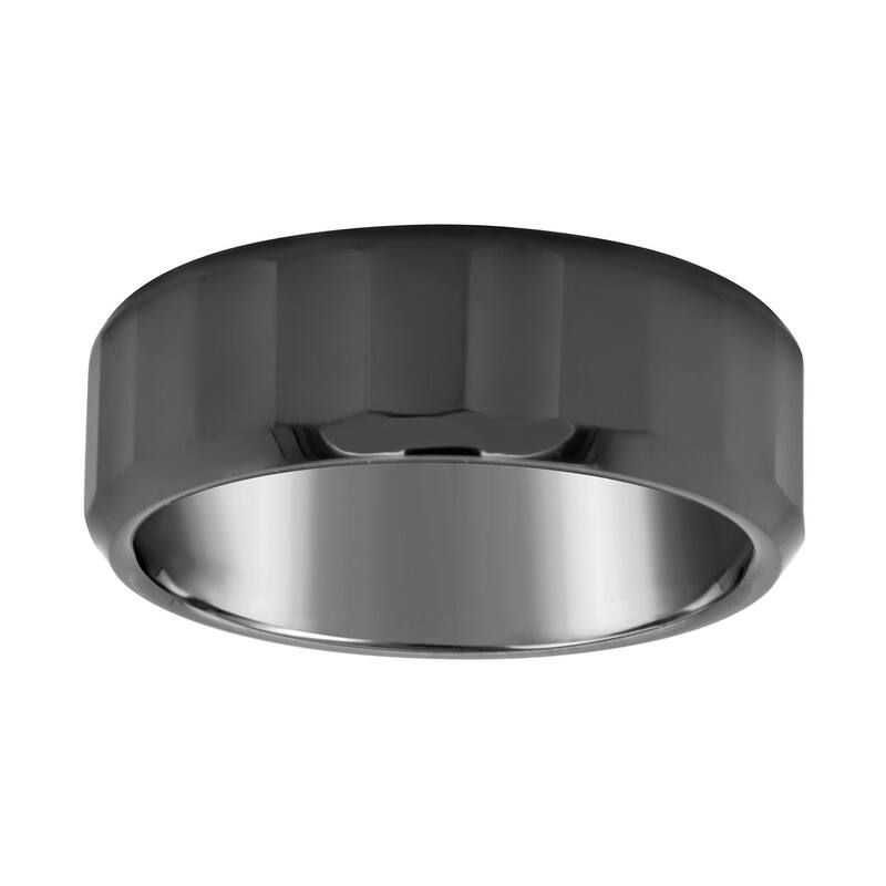 【送料無料】 アンブランデッド メンズ リング アクセサリー Mens Unbranded Flat Sided Ceramic Wedding Band 8mm Black