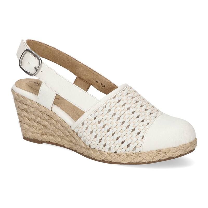 イージーストリート レディース シューズ サンダル Easy Streetaffy Womenslingback Espadrille Wedges White ホワイト