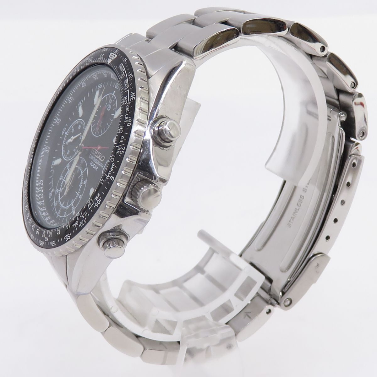 SEIKO セイコー クロノグラフ 100M 7T92-0CF0 クォーツ 腕時計 ※中古 
