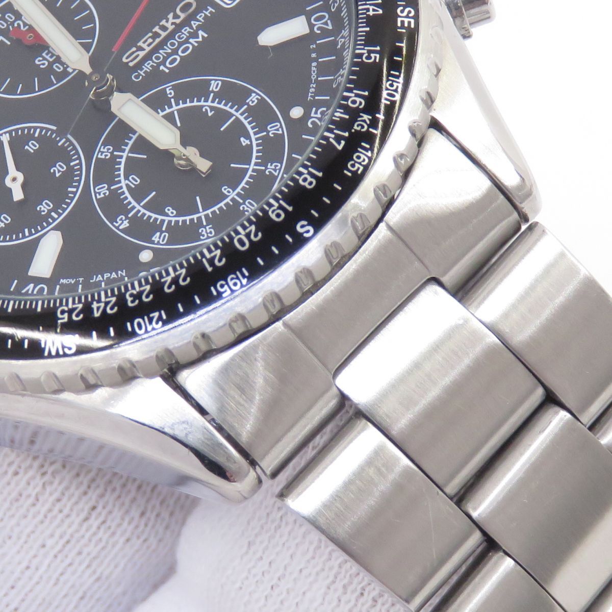 SEIKO セイコー クロノグラフ 100M 7T92-0CF0 クォーツ 腕時計 ※中古 
