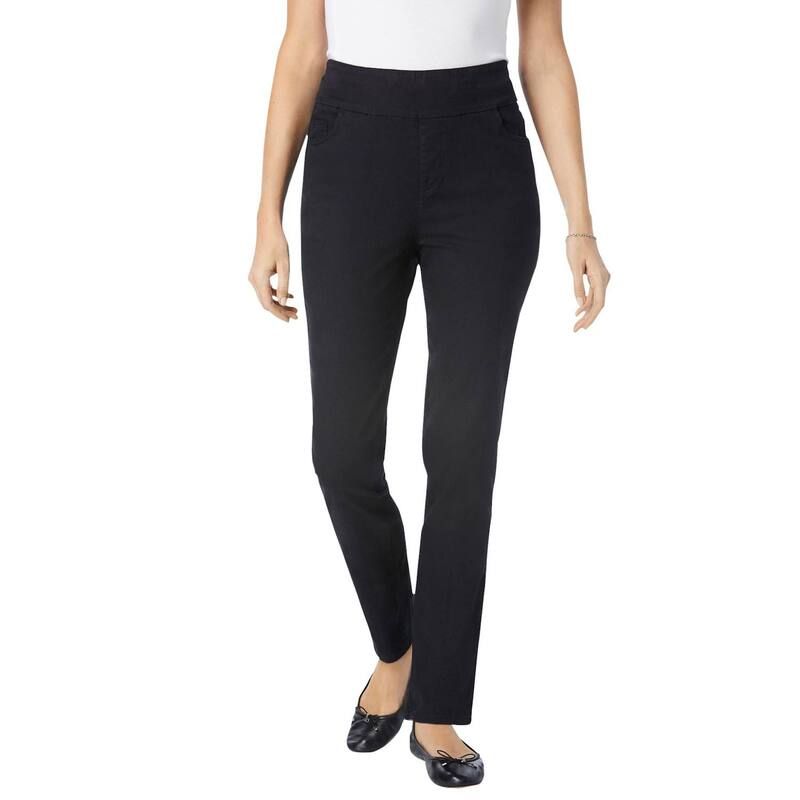 ウーマン ウィズイン レディース ボトムス デニムパンツ プラスサイズ トール Woman Within Womens Plusize Tall Flexfit Pullon Straightleg