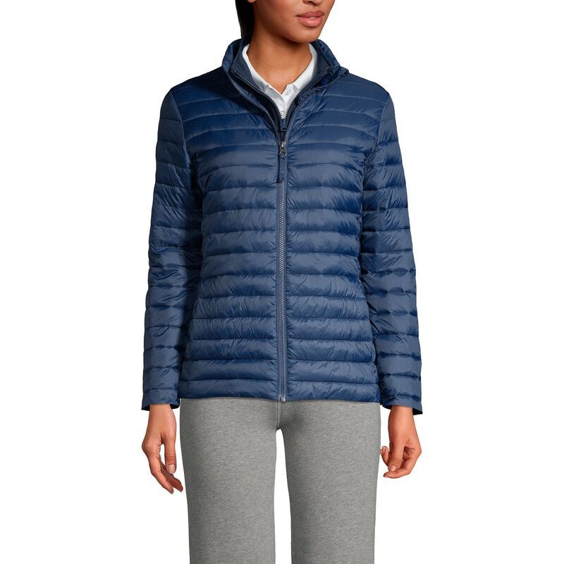 ランズエンド レディース アウター ジャケット・ブルゾン Womens Lands End School Uniform ThermoPlume Jacket Classic Navy ネイビー