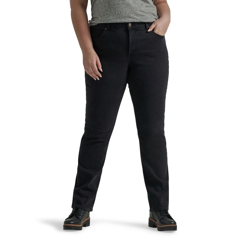 リー レディース ボトムス デニムパンツ プラスサイズ ジーンズ Plusize LeeR Flex Motion StraightLeg Jeans Midnight Bloom