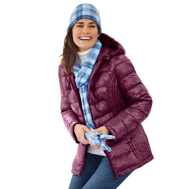 ウーマン ウィズイン レディース アウター ジャケット・ブルゾン プラスサイズ Woman Within Womens Plusize Packable Puffer Jacket Deep Clar