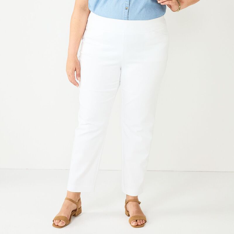 クロフト＆バロー レディース ボトムス カジュアルパンツ プラスサイズ Plusize Croft Barrow Effortlesstretch PullOn StraightLeg Pants W