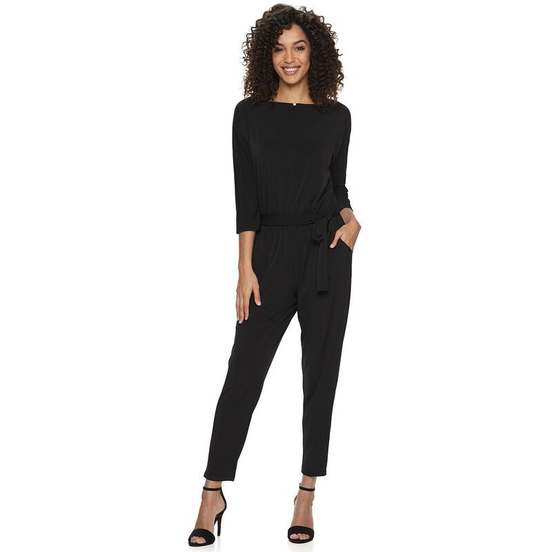 ニナレオナルド レディース トップス ワンピース アンクル ジャンプスーツ Womens Nina Leonard Solid Ankle Jumpsuit Black ブラック