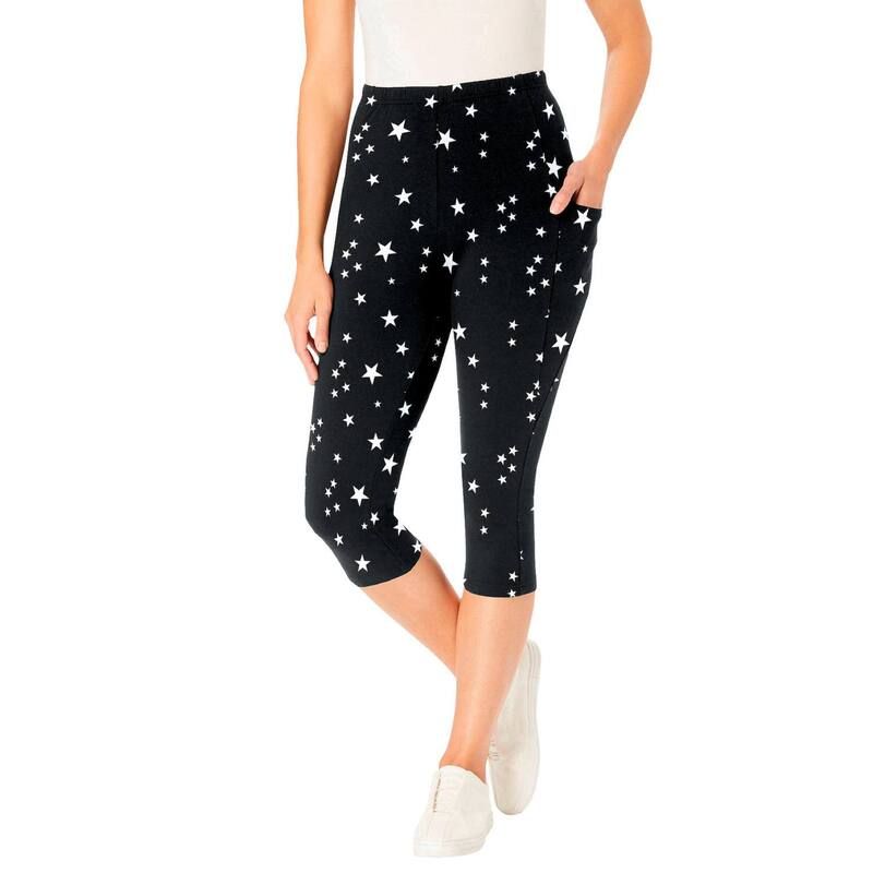 ウーマン ウィズイン レディース ボトムス カジュアルパンツ プラスサイズ プチ プリント キャップ Woman Within Womens Plusize Petite Printed Pocket