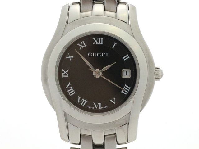 GUCCI グッチ 5500L 腕時計 ステンレス クオーツ ブラック文字盤 レディース【中古】473