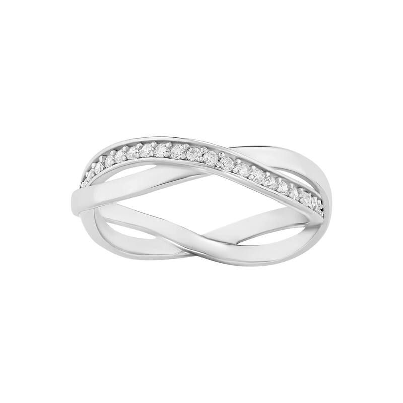 プリムローズ レディース アクセサリー リング PRIMROSE Sterling Silver Cubic Zirconia Crossovering Sterling Clear シルバー