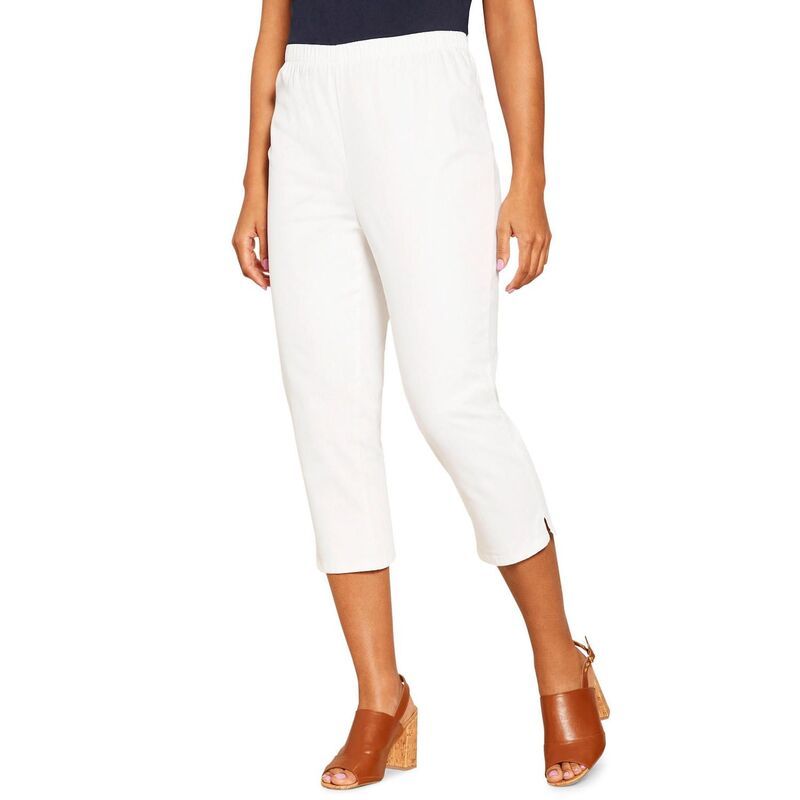 ロアマンズ レディース ボトムス カジュアルパンツ プラスサイズ プチ キャップ Roamans Womens Plusize Petite Comfort Stretch Capri Jean Wh