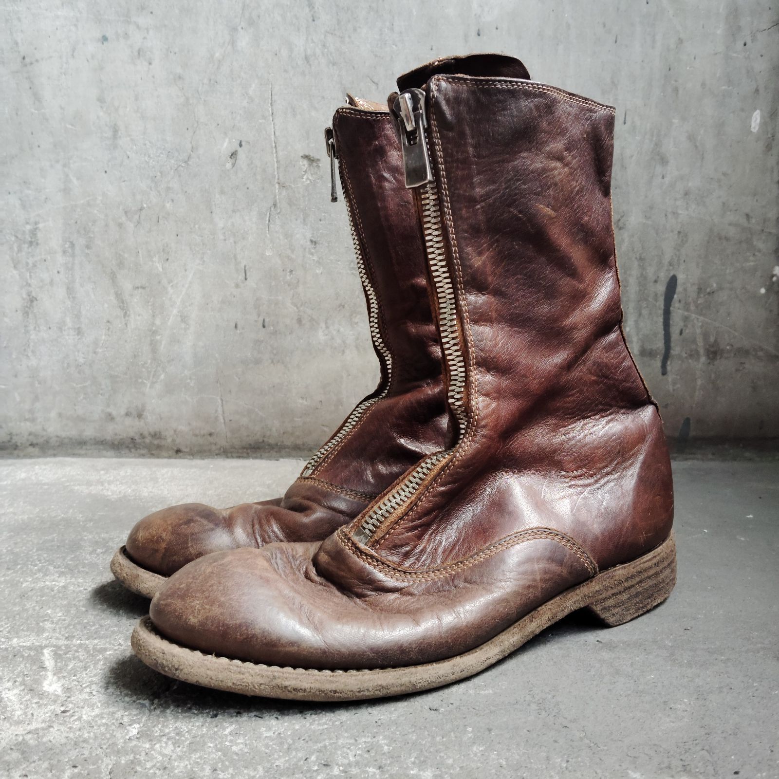 GUIDI 310 HORSE FULL GRAIN FRONT ZIP BOOTS 36 グイディ ホースフル