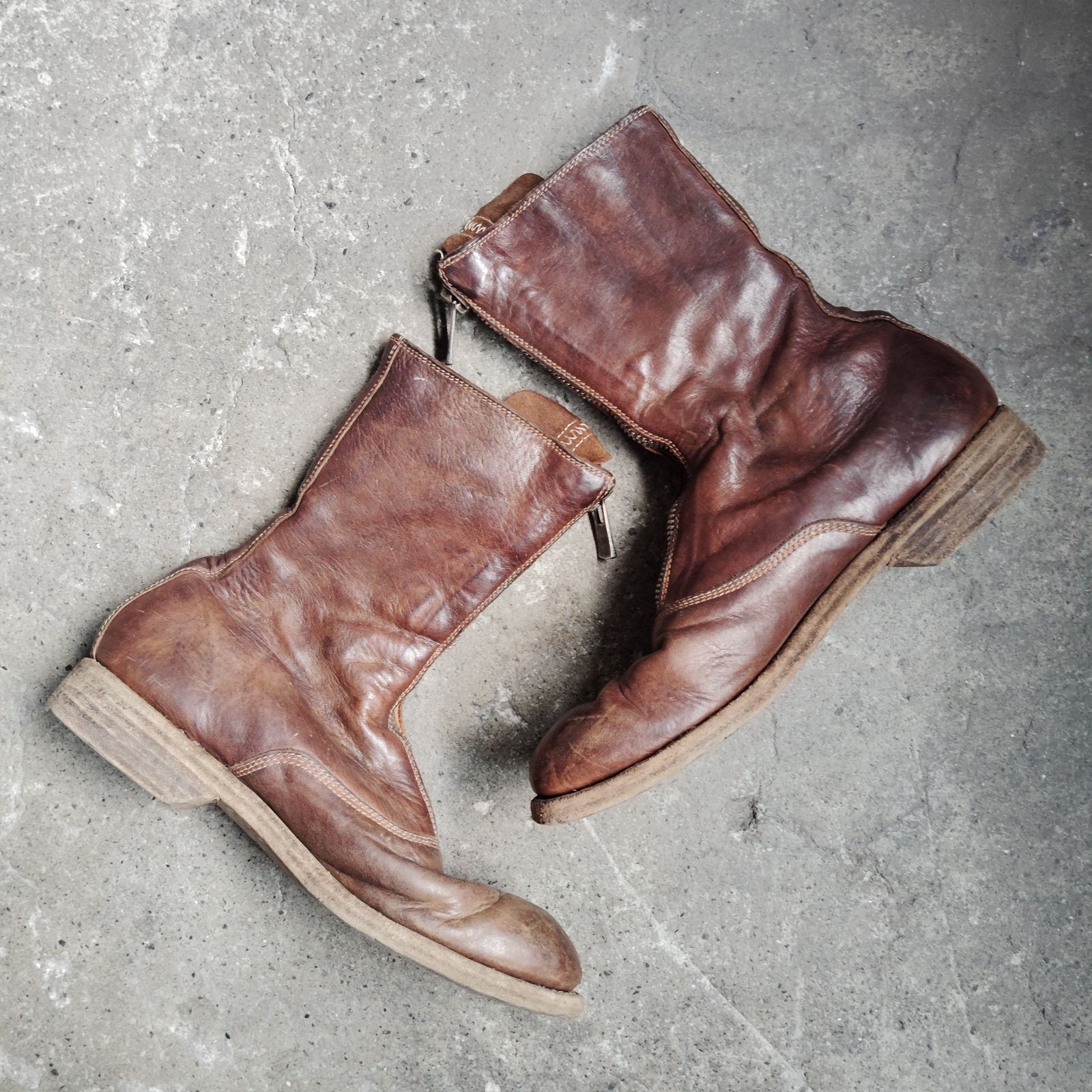 GUIDI 310 HORSE FULL GRAIN FRONT ZIP BOOTS 36 グイディ ホースフル