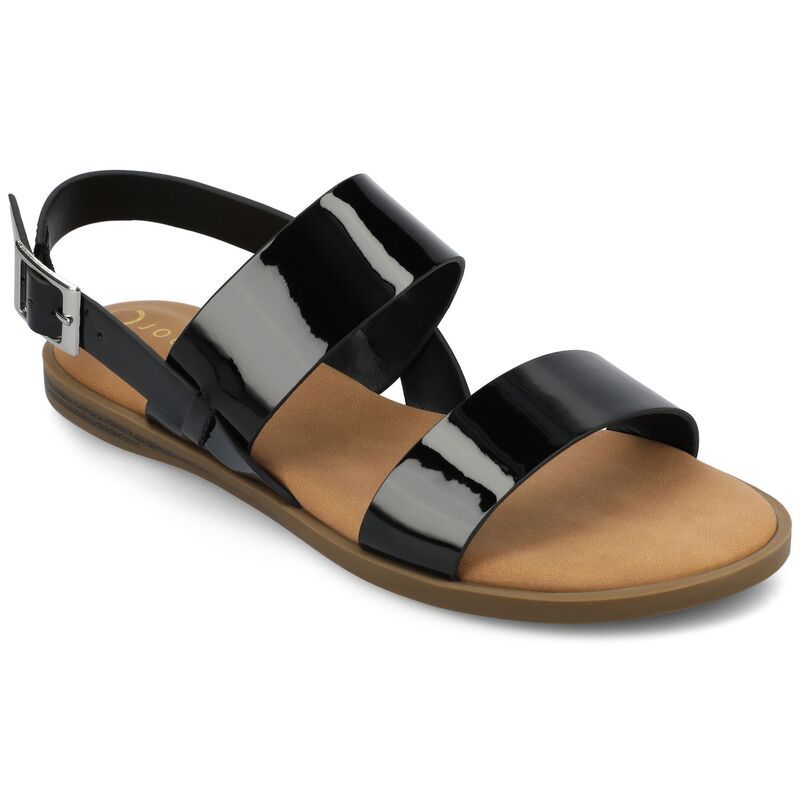 ジャーニー レディース シューズ サンダル Journee Womens Lavine Sandals Patent Black ブラック