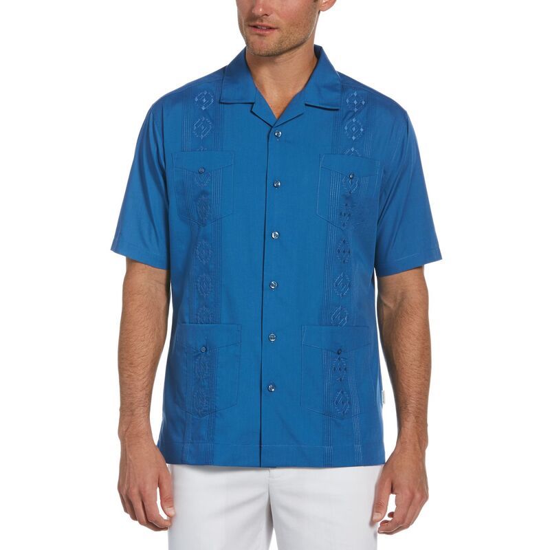キューバベラ メンズ トップス Tシャツ ダウン Mens Cubavera Guayabera ButtonDown Shirt Navy ネイビー