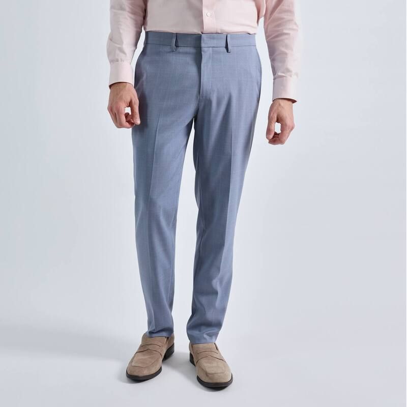 ハガー メンズ ボトムス カジュアルパンツ Mens Haggar Smart Wash Repreve SlimFit Suit Pants Chambray
