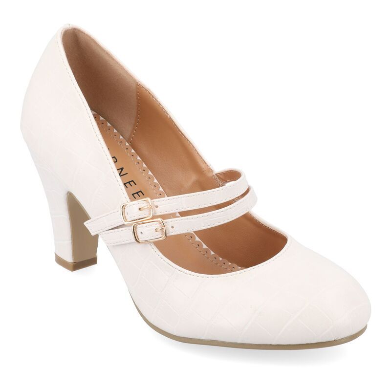 ジュルネ コレクション レディース シューズ パンプス ヒール Journee Collection Windy Womens Mary Jane Higheels Ivory アイボリー