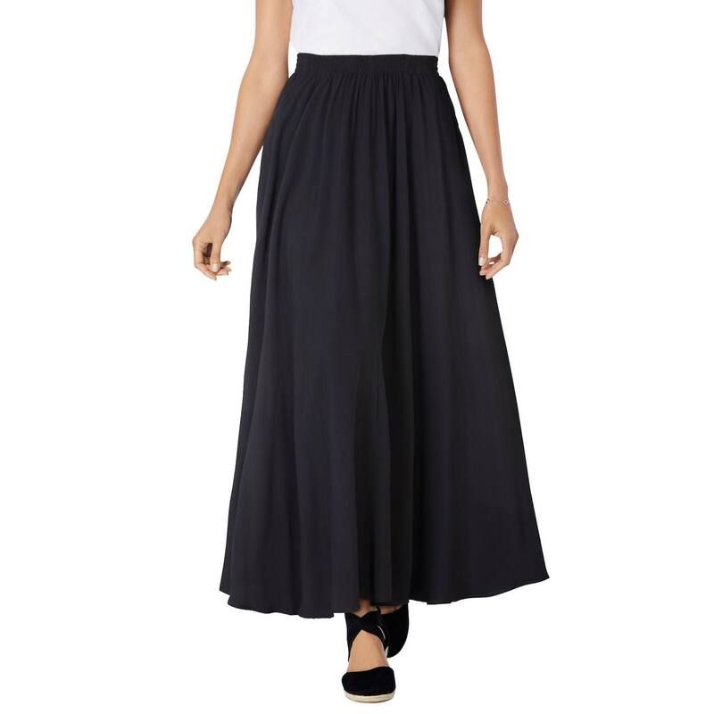 ウーマン ウィズイン レディース ボトムスカート プラスサイズ マキシ Woman Within Womens Plusize Pullon Elastic Waist Soft Maxi Skirt