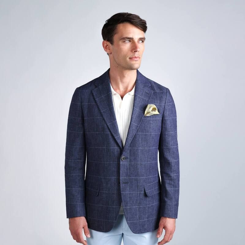 ハガー メンズ アウター ジャケット・ブルゾン コート Mens JM Haggar Premium Tailored Fit Windowpane Sport Coat Chambray