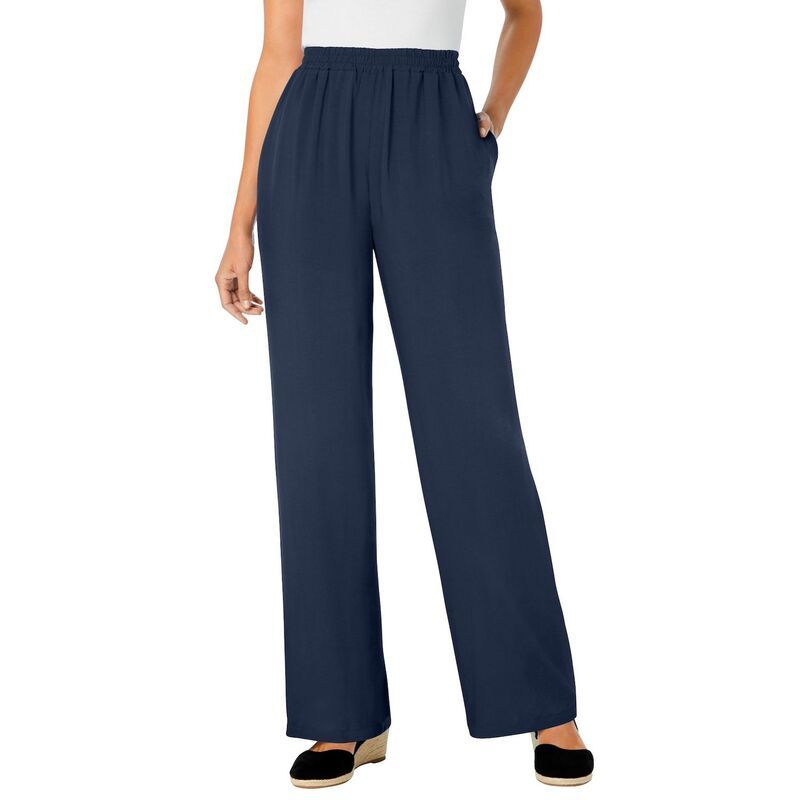 ウーマン ウィズイン レディース ボトムス カジュアルパンツ プラスサイズ Woman Within Womens Plusize Pullon Elastic Waist Soft Pants Na