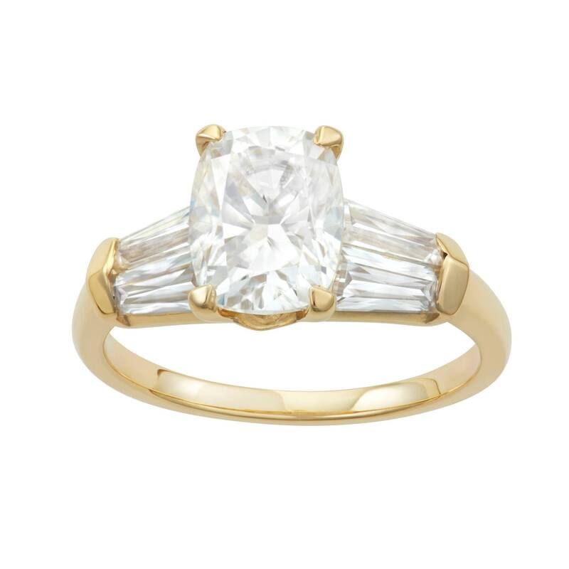 チャールズ アンド コルバード レディース アクセサリー リング Charles Colvard 14k Gold 3 12 CaratW LabCreated Elongated Cushion E