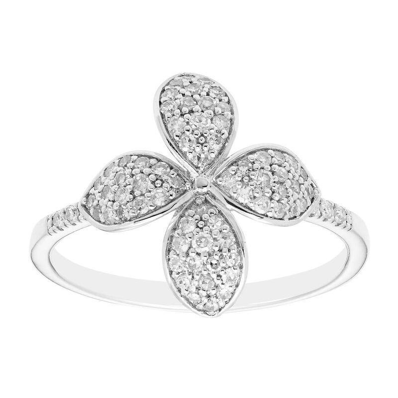 アンブランデッド レディース アクセサリー リング Unbranded Sterling Silver 14 CaratW Diamond Flowering Sterling シルバー