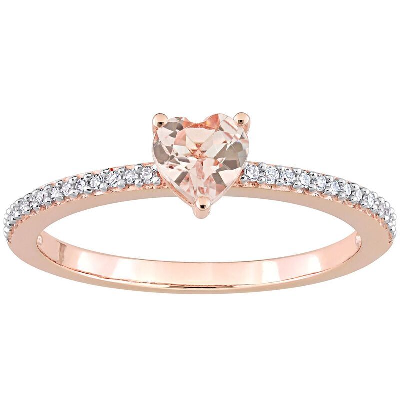 ステラ グレース レディース アクセサリー リング Stella Grace 10k Rose Gold Morganite Diamond Accent Heart Promise Ring 10k