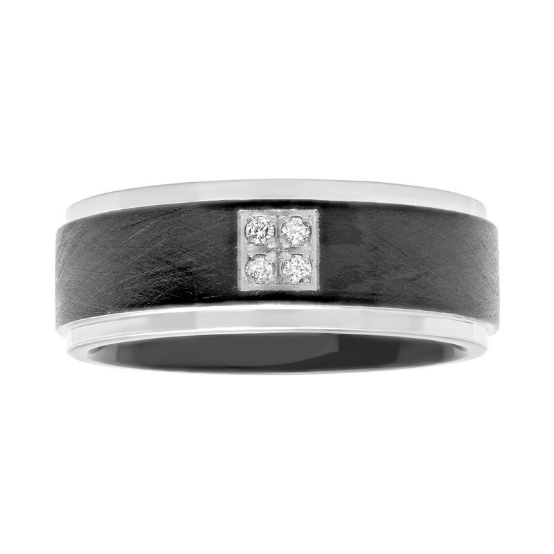 アンブランデッド メンズ アクセサリー リング Unbranded Mens Diamond Accent Cobalt Band Silvertone コバルト