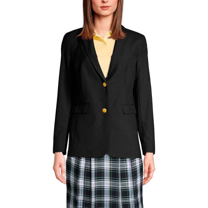 ランズエンド レディース アウター ジャケット・ブルゾン ブレザー Womens Lands End School Uniform Hopsack 2Button Blazer Jacket Blac